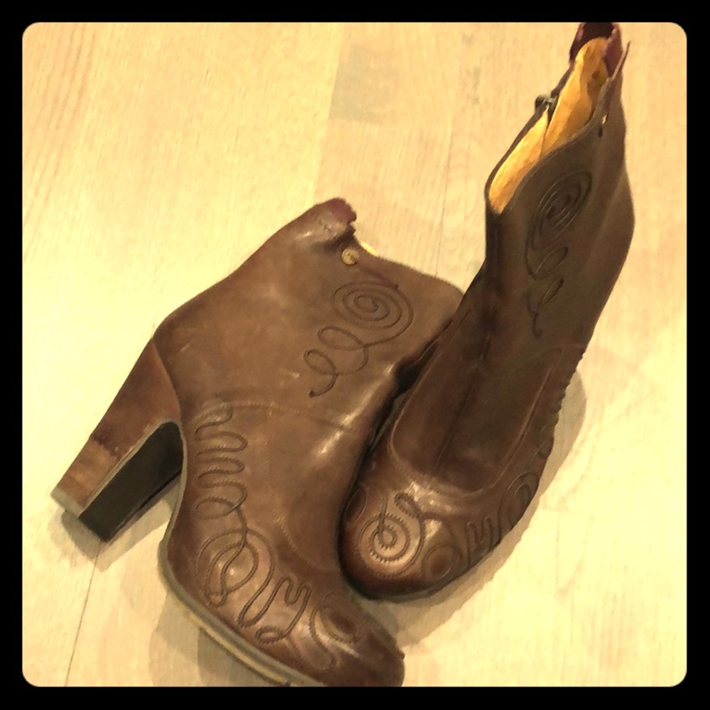 Brand New Boho Leather Ankle Boots
